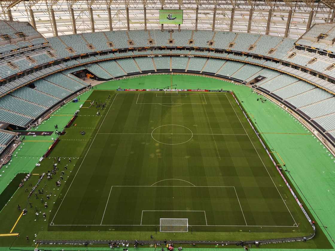 An aerial view of the Baku Olympic Stadium