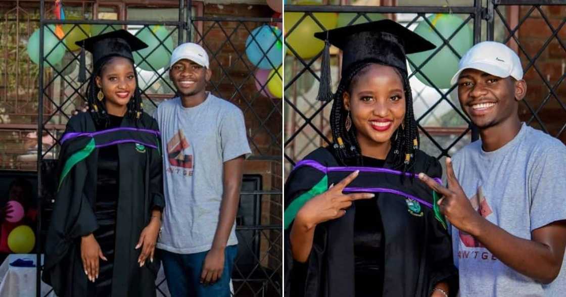 Man posts snaps of mom on graduation, Mzansi doesn’t believe him