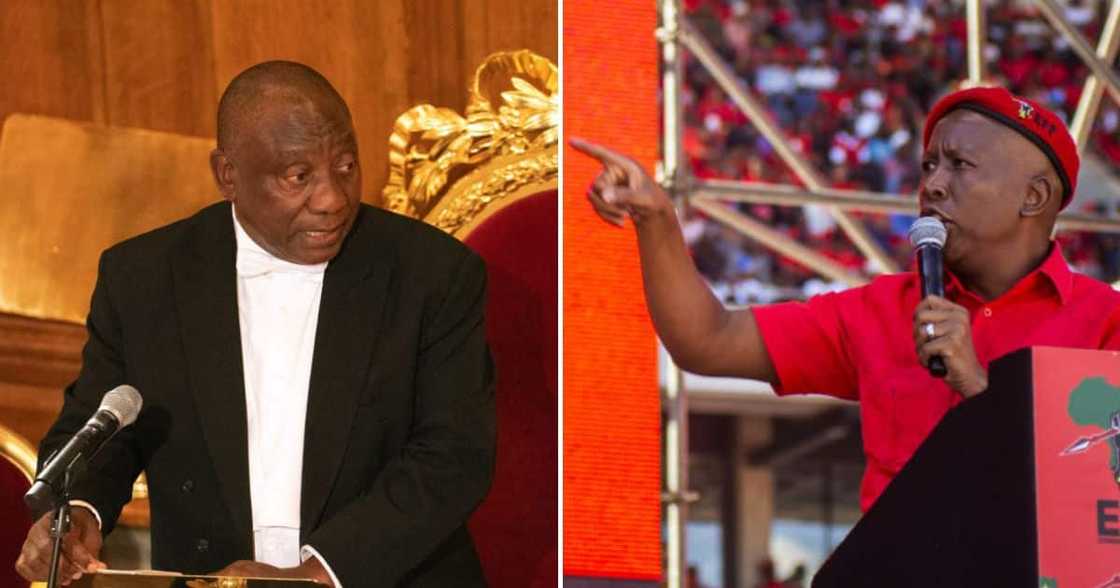 EFF leader Julius Malema threatens to oust President Cyril Ramaphosa EFF leader Julius Malema threatens to oust President Cyril Ramaphosa