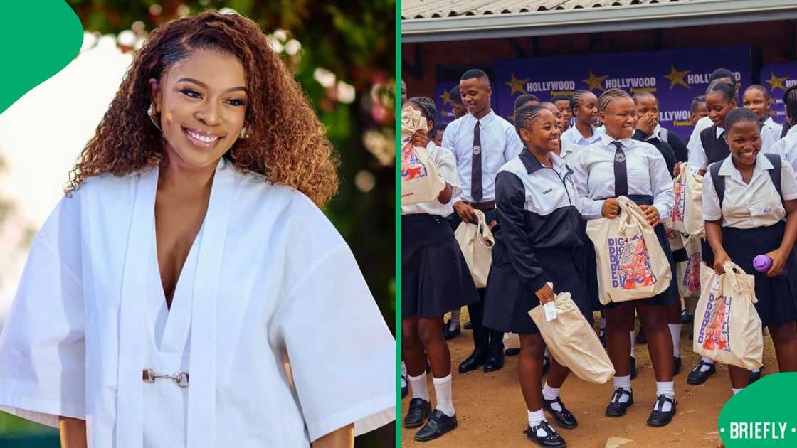 Nomzamo Mbatha donated to 7 schools in South Africa