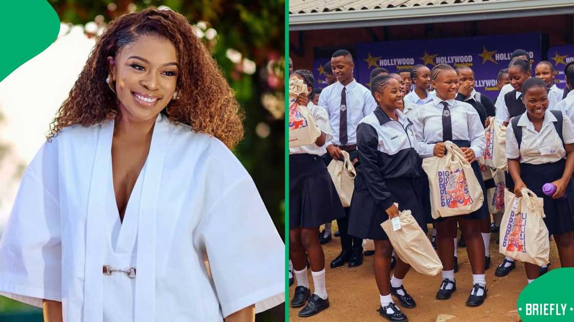 Nomzamo Mbatha donated to 7 schools in South Africa Nomzamo Mbatha donated to 7 schools in South Africa