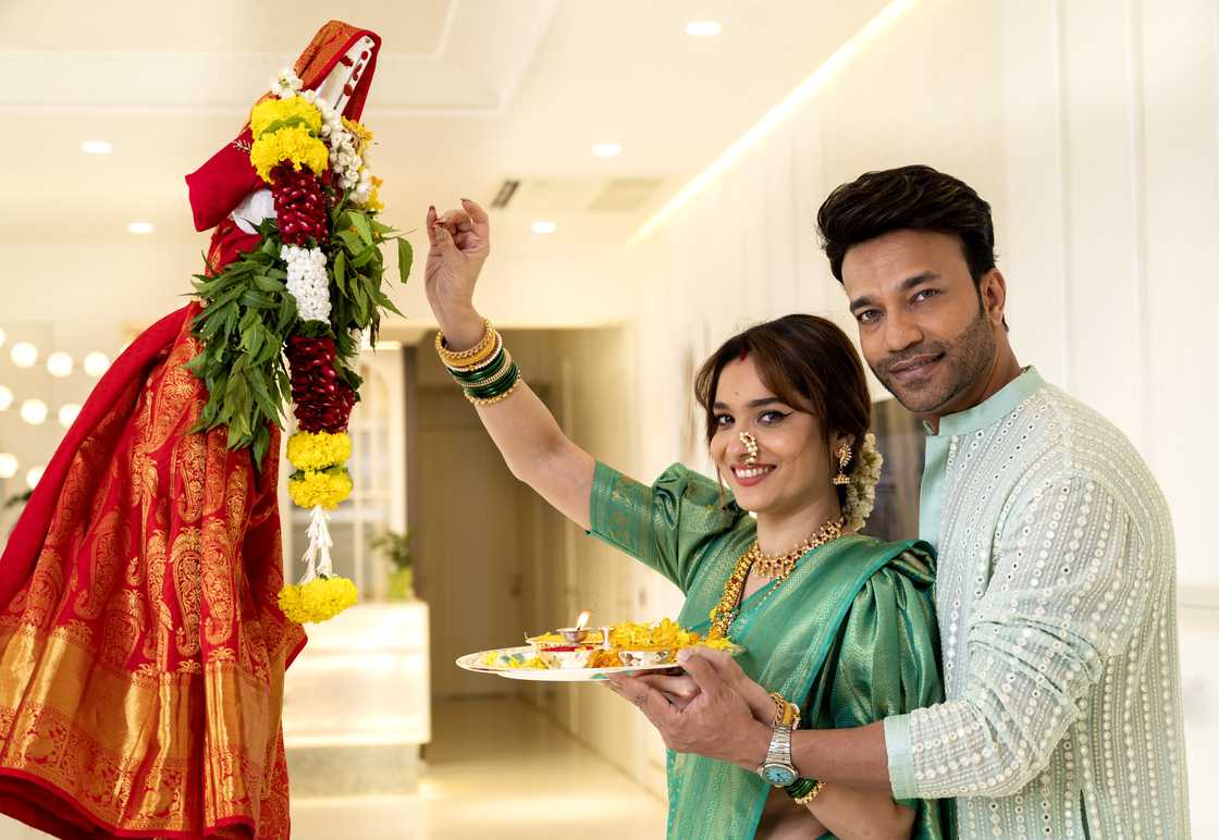 Ankita Lokhande and Vicky Jain celebrate Gudi Padwa Ankita Lokhande and Vicky Jain celebrate Gudi Padwa