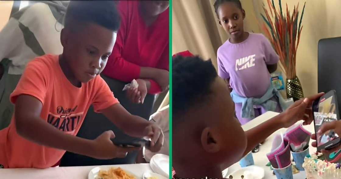 A TikTok video shows a birthday boy keeping his guests waiting for cake. A TikTok video shows a birthday boy keeping his guests waiting for cake.