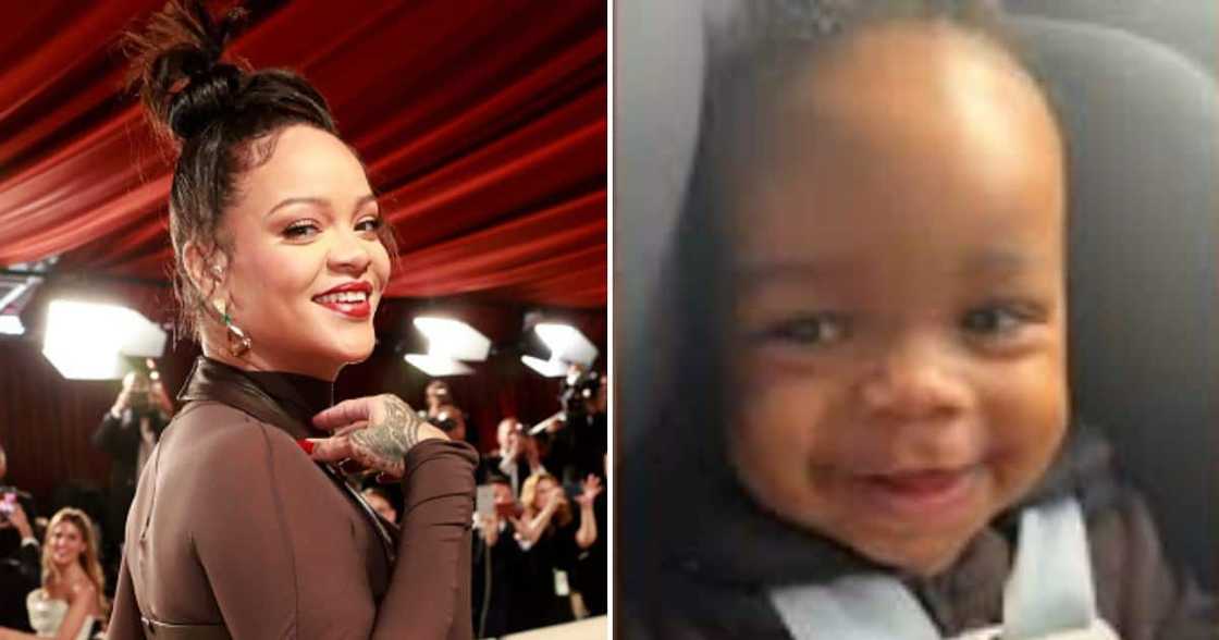 Rihanna showed off her son on Twitter. Rihanna showed off her son on Twitter.