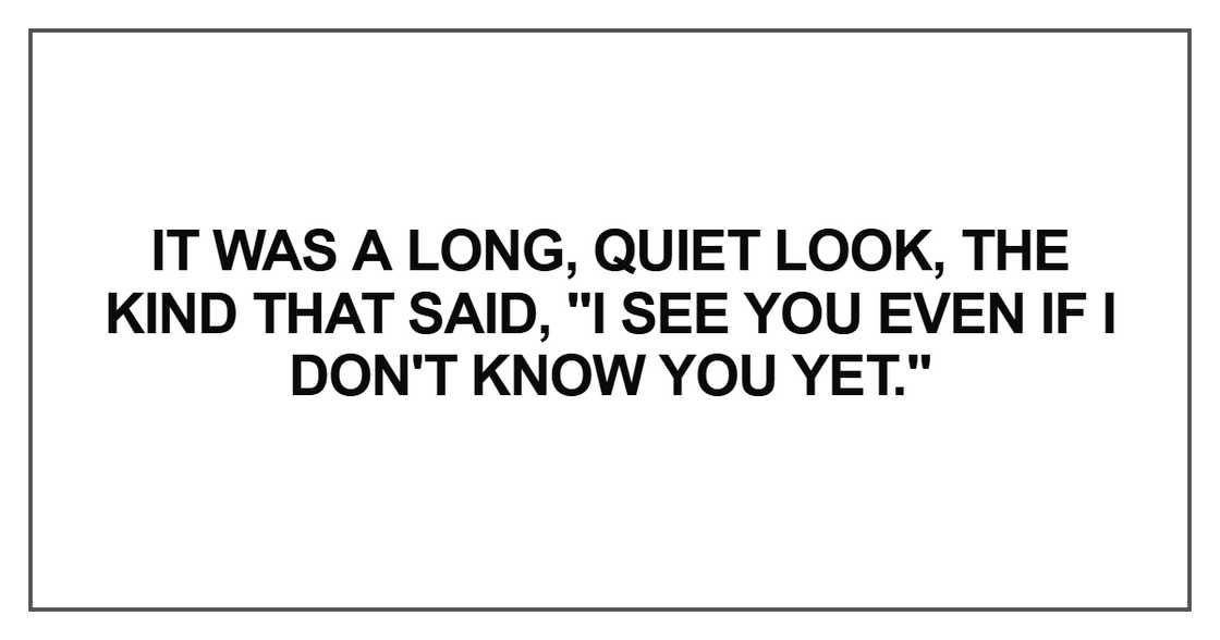 It was a long, quiet look