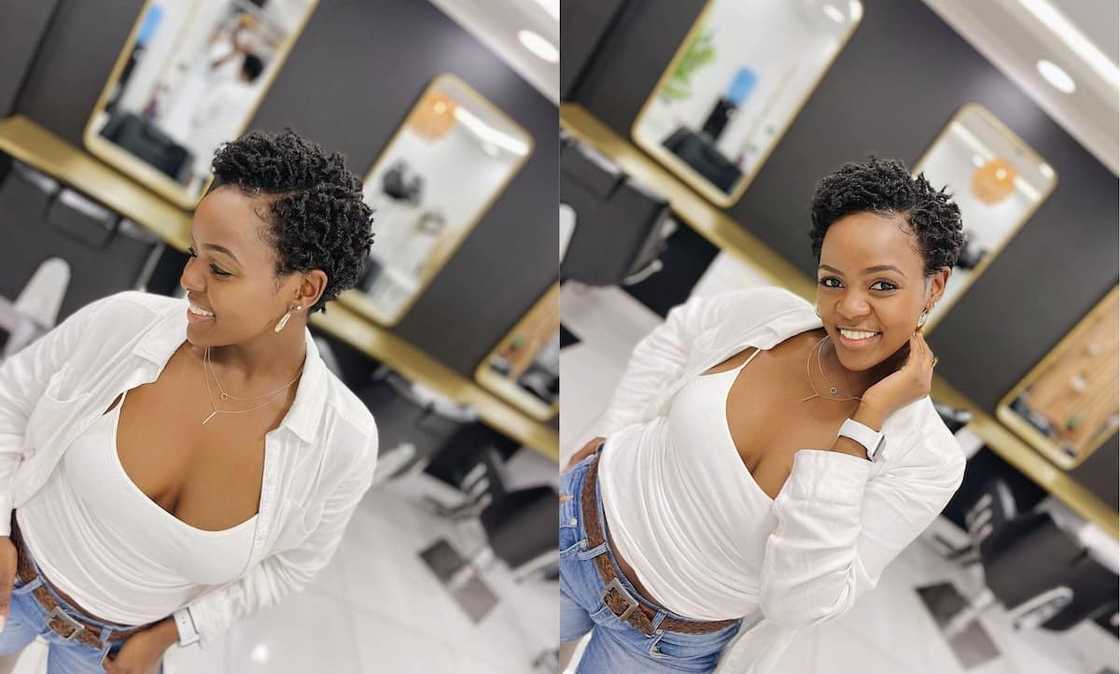 Rugged afro with a side part Rugged afro with a side part