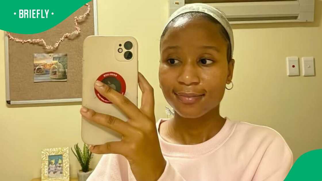 A young woman showcased her Shein prom dress in a TikTok video. A young woman showcased her Shein prom dress in a TikTok video.