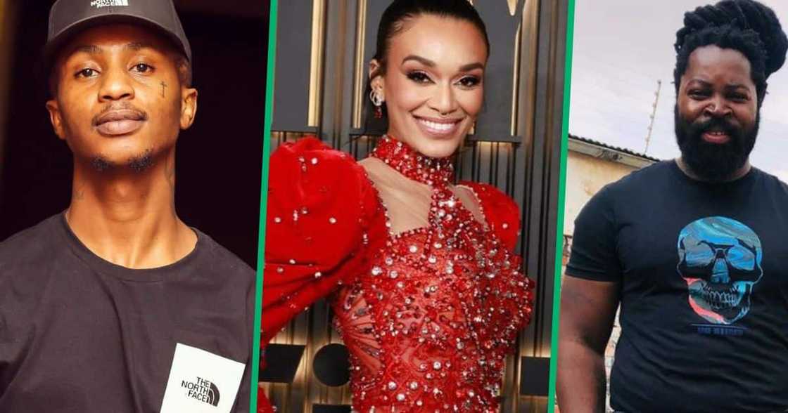 Big Zulu has serenaded Pearl Thusi on stage. Big Zulu has serenaded Pearl Thusi on stage.