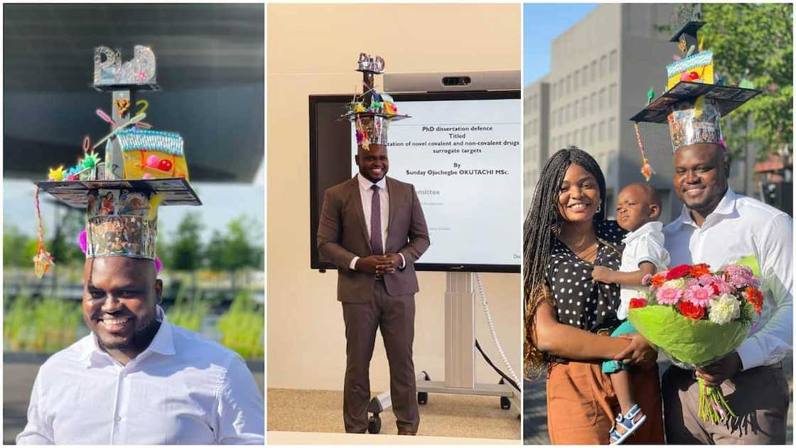 The man wears the cap with a smile. The man wears the cap with a smile.