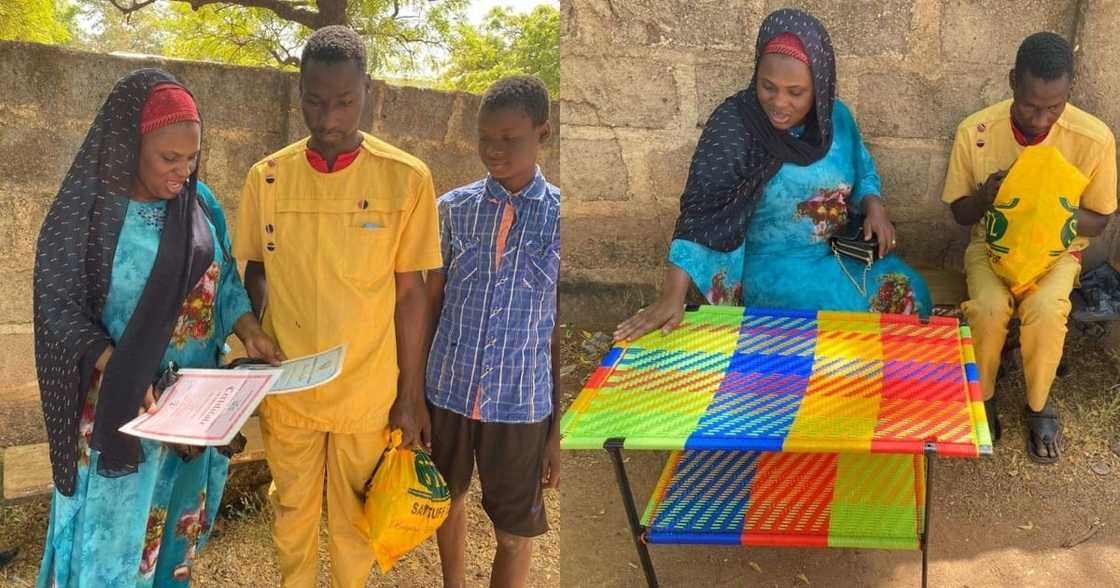 Meet 26-year-old visually impaired Ghanaian who creates beds, chairs &amp; more out of thread
