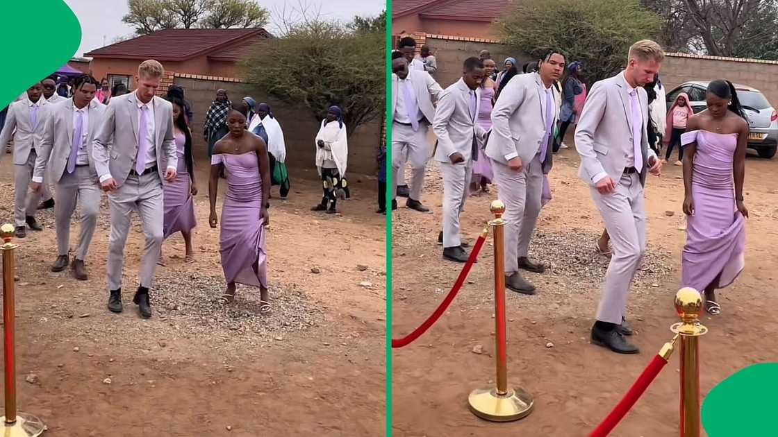 A TikTok video shows a groomsman busting out funny dance moves. A TikTok video shows a groomsman busting out funny dance moves.