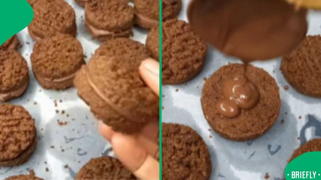 A woman impressed viewers by sharing an easy Romany Creams recipe, illustrating how to combine ingredients into a rich biscuit dough through a step-by-step method A woman impressed viewers by sharing an easy Romany Creams recipe, illustrating how to combine ingredients into a rich biscuit dough through a step-by-step method
