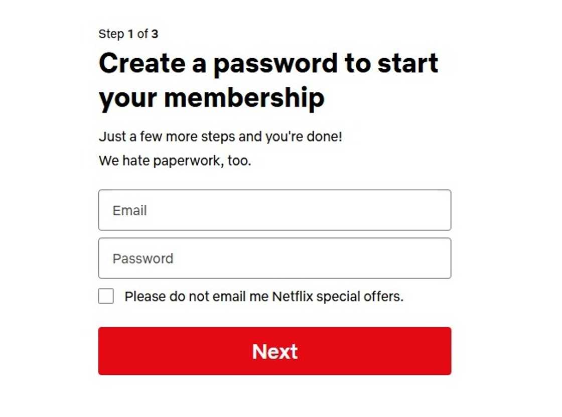 A screenshot of the Netflix website A screenshot of the Netflix website