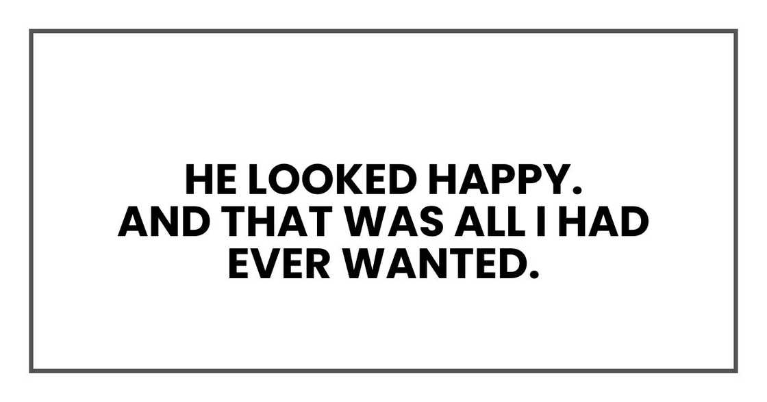 He looked happy.
And that was all I had ever wanted. He looked happy.
And that was all I had ever wanted.