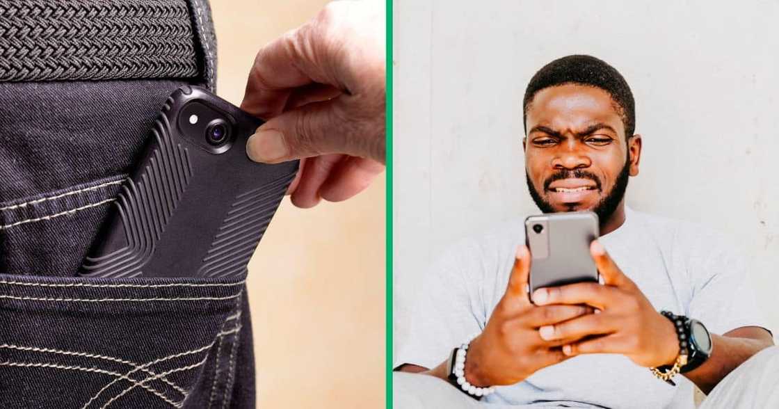 Netizens were shocked by the seemingly mature men caught stealing a cellphone in Buccleuch, Johannesburg. Images: Stock Images