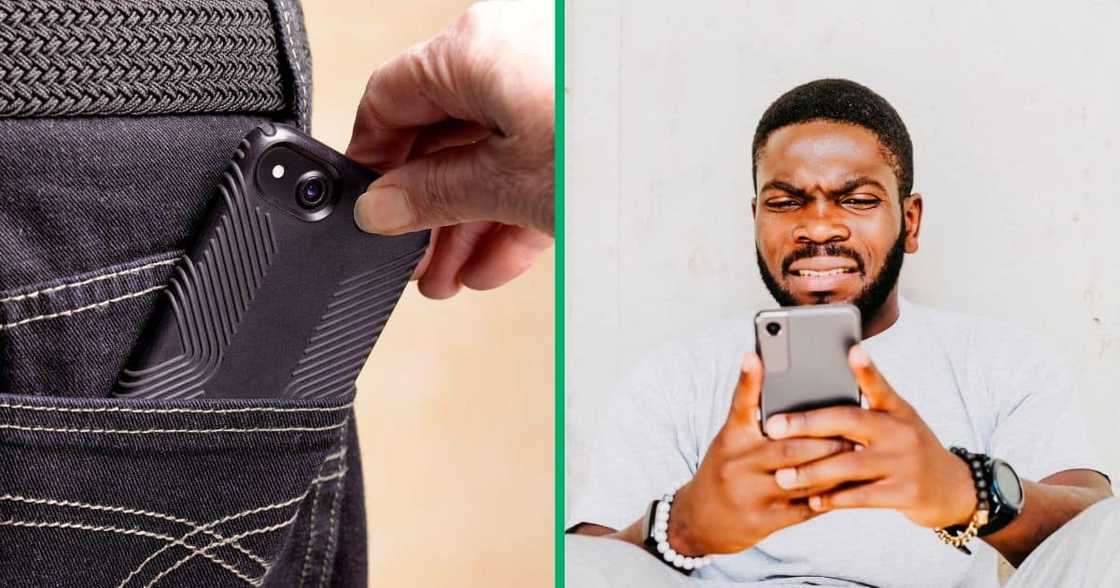 Netizens were shocked by the seemingly mature men caught stealing a cellphone in Buccleuch, Johannesburg. Images: Stock Images Netizens were shocked by the seemingly mature men caught stealing a cellphone in Buccleuch, Johannesburg. Images: Stock Images