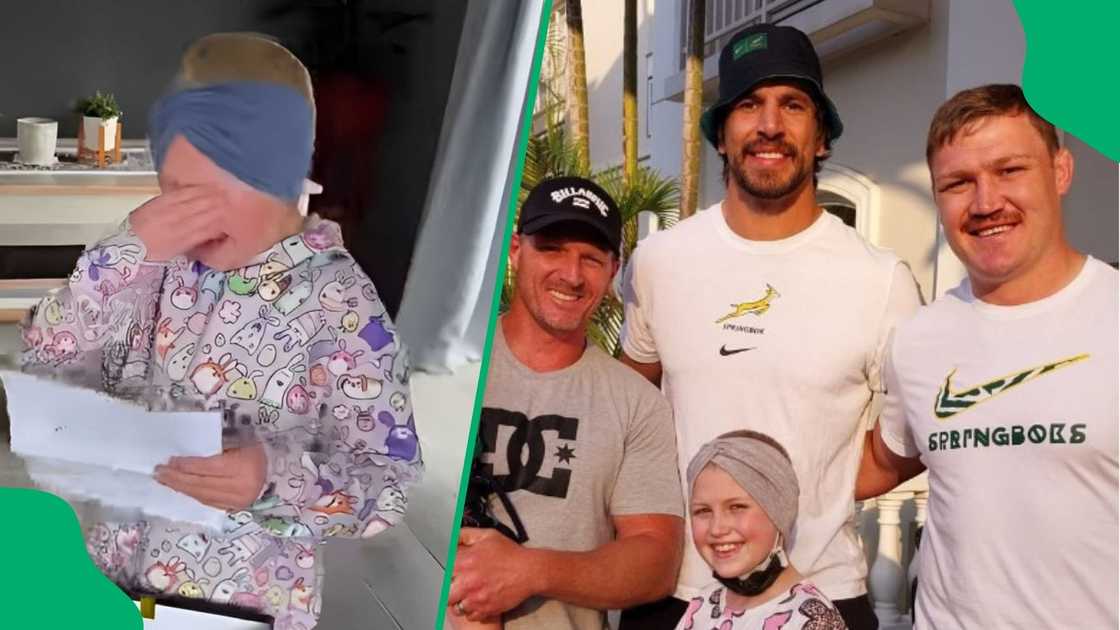 Cancer patient accompanies Springboks onto field Cancer patient accompanies Springboks onto field