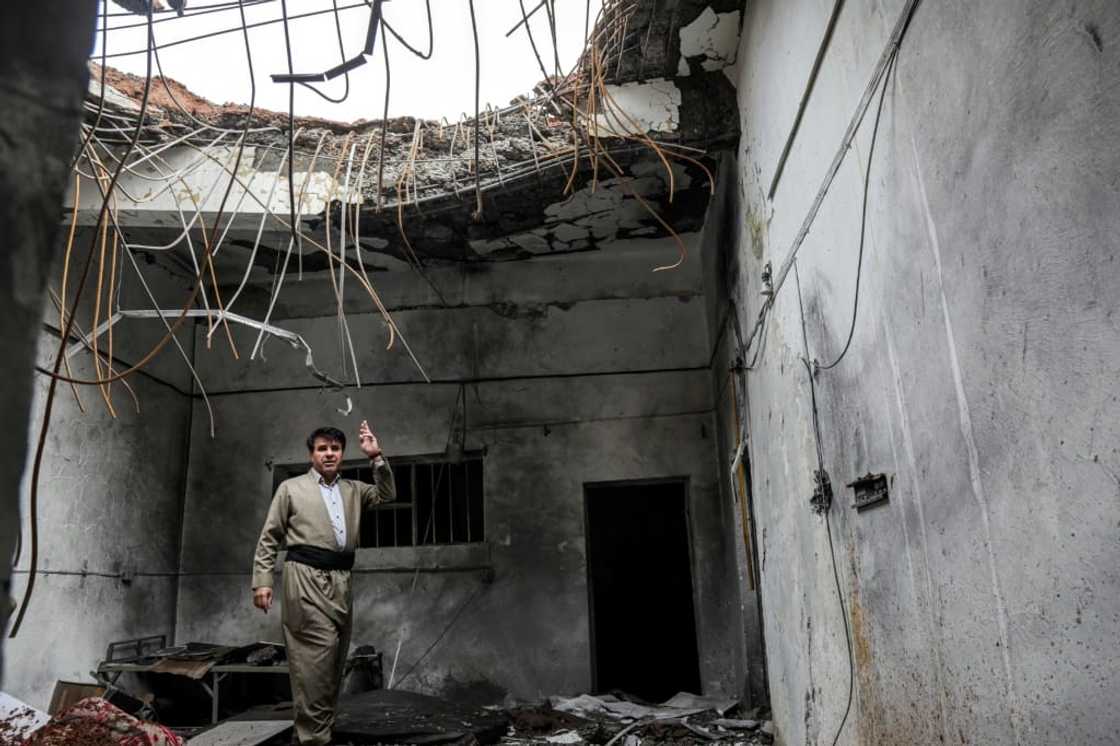 The Iranian strikes caused the roof to cave in at the PDKI headquarters The Iranian strikes caused the roof to cave in at the PDKI headquarters