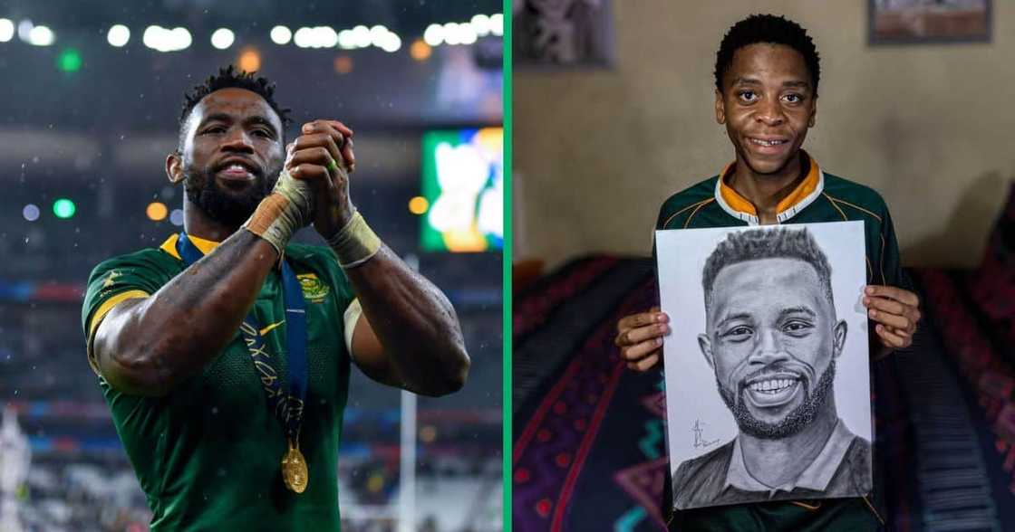 Artist shares Siya Kolisi drawing