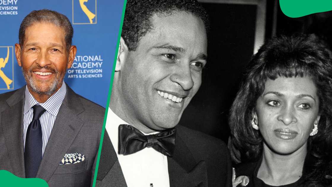 Bryant Gumbel during the 2023 Sports Emmy Awards (L). Bryant Gumbel and June Baranco at the 1998 Party for Playboy Magazine (R) Bryant Gumbel during the 2023 Sports Emmy Awards (L). Bryant Gumbel and June Baranco at the 1998 Party for Playboy Magazine (R)