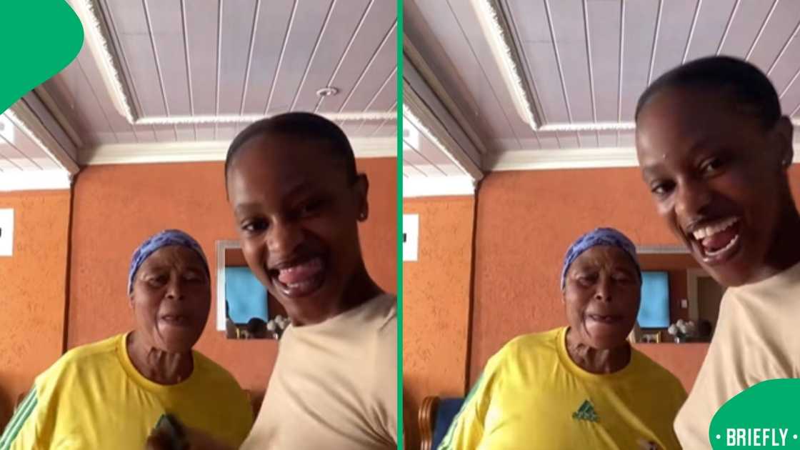 A screenshot from the viral TikTok showing the gogo mid-dance A screenshot from the viral TikTok showing the gogo mid-dance