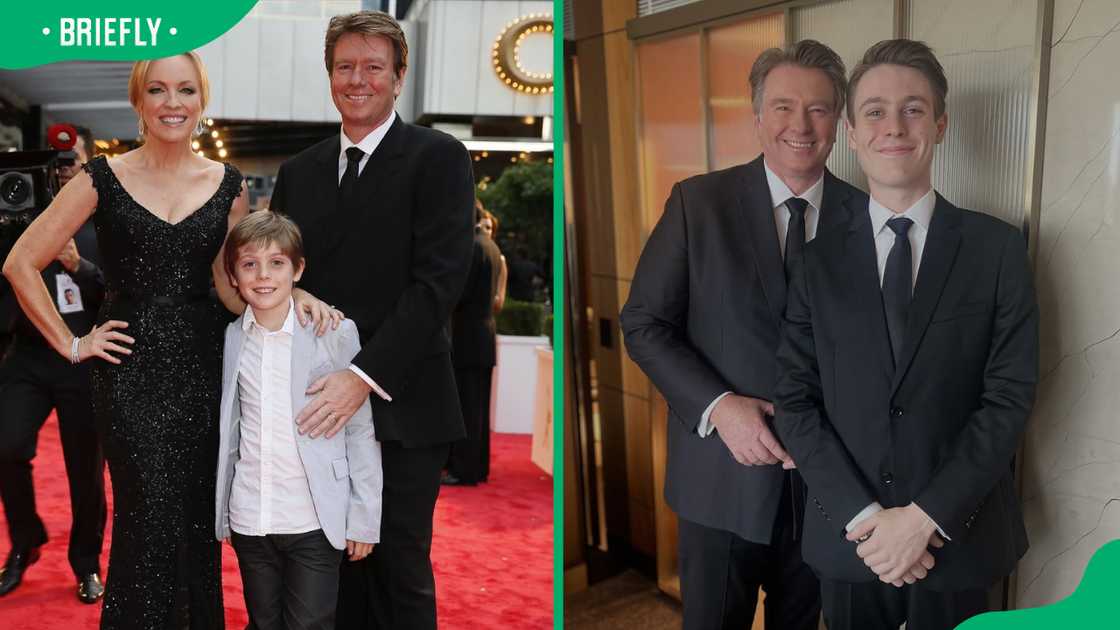 Richard Bell and Rebecca Gibney with their son Richard Bell and Rebecca Gibney with their son