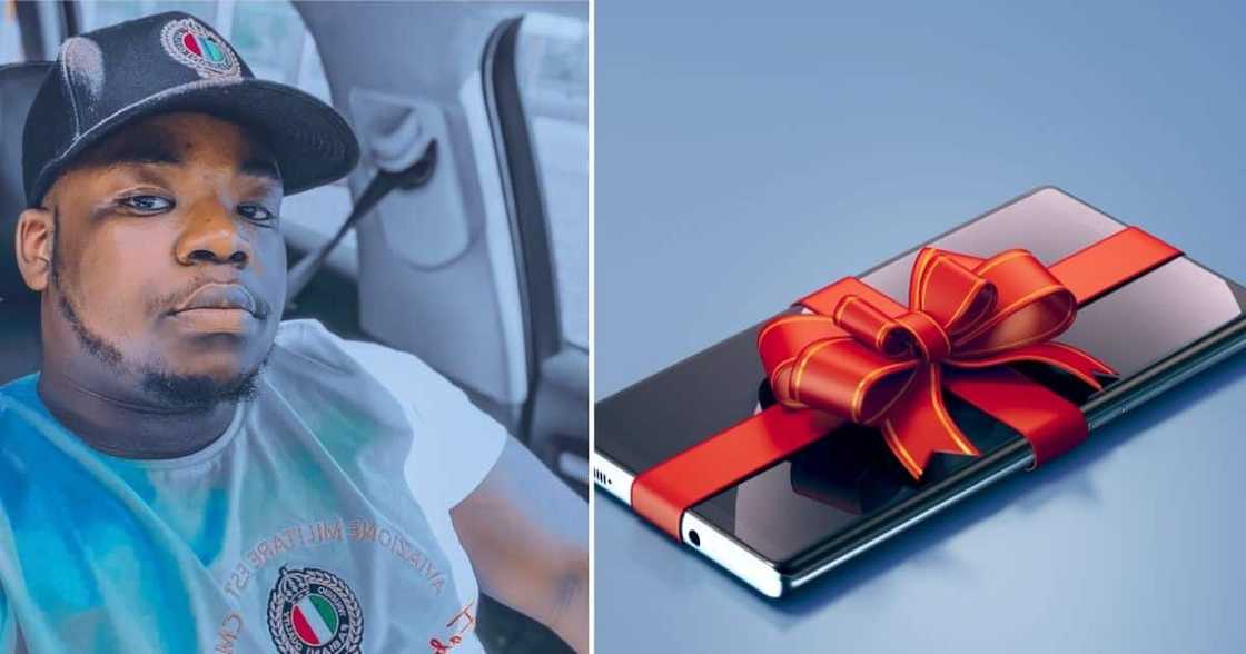 Man buys his uncle a phone. Man buys his uncle a phone.