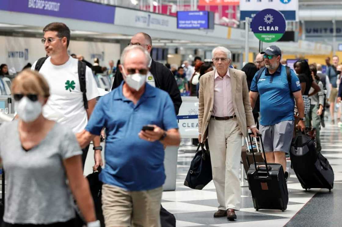 Travelers arrive at O'Hare International Airport on June 30, 2022 in Chicago, Illinois Travelers arrive at O'Hare International Airport on June 30, 2022 in Chicago, Illinois