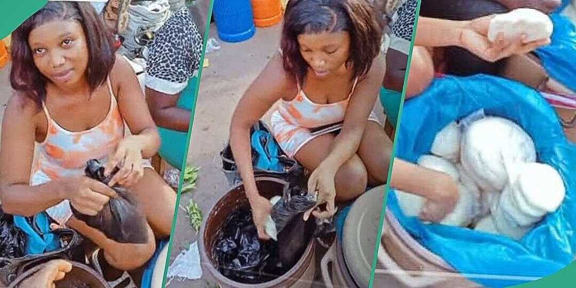 Man attracted by fufu seller Man attracted by fufu seller