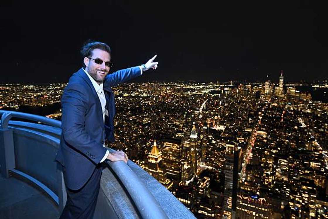 Clovis Nienow visits the Empire State Building in celebration of Hispanic Heritage Month at the Empire State Building.