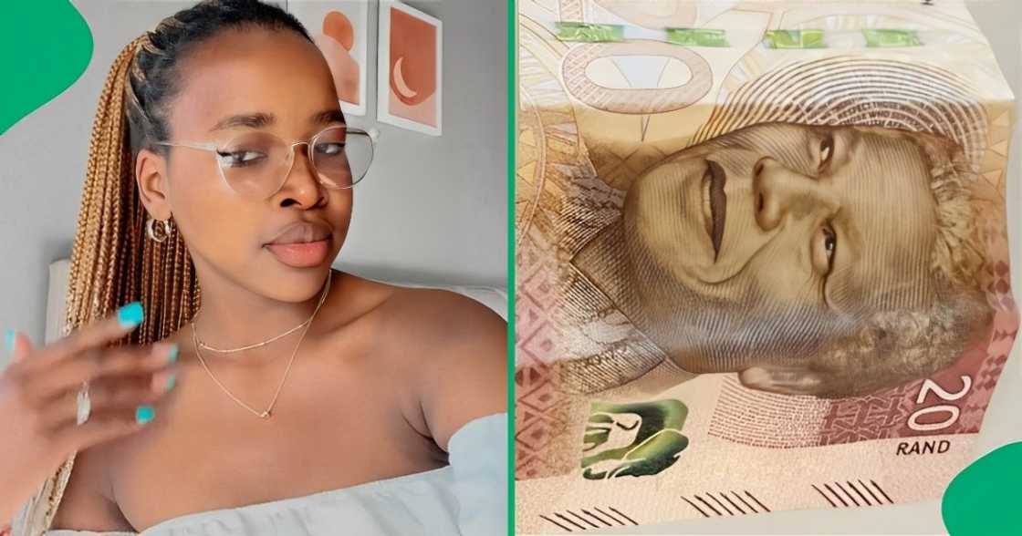 A Mzansi woman showed the money she gave back to her ex