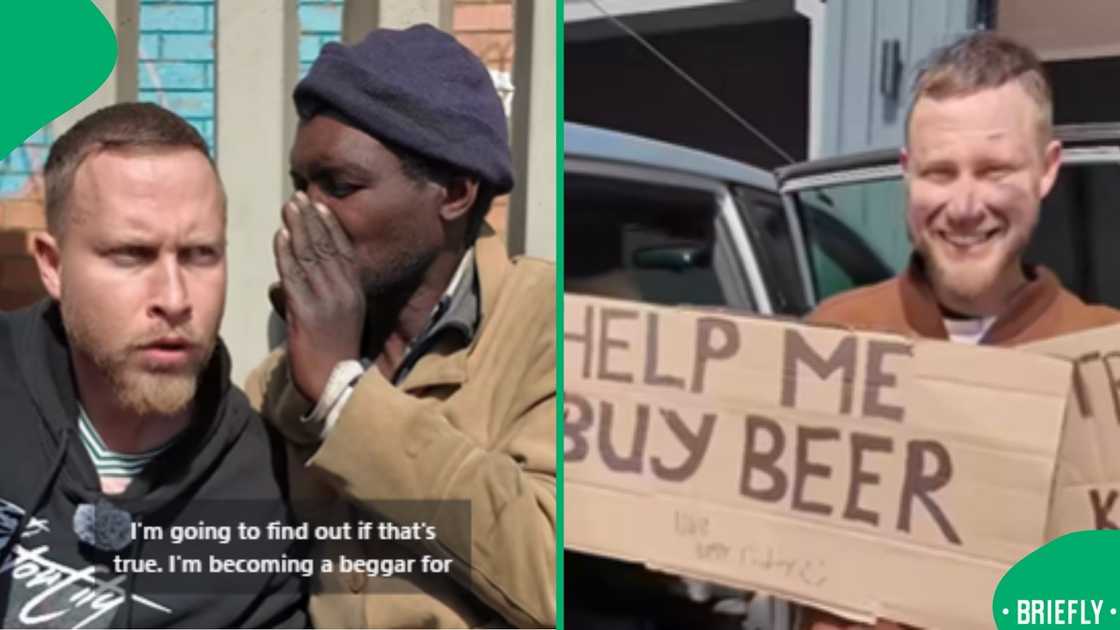 A content creator experimented with a bustling intersection by posing as homeless to find out how much money he would collect A content creator experimented with a bustling intersection by posing as homeless to find out how much money he would collect