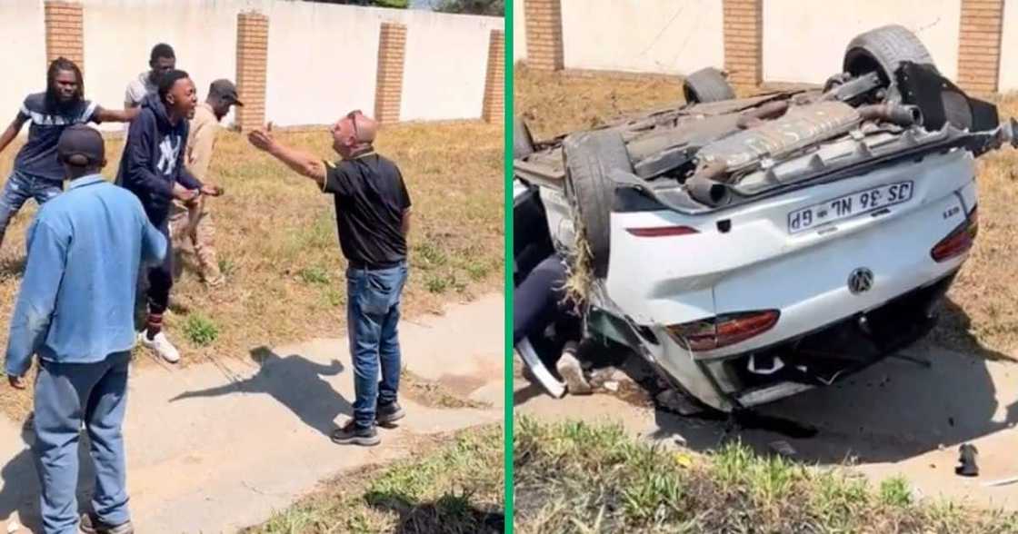A man got into a crash and emerged from it without a scratch A man got into a crash and emerged from it without a scratch
