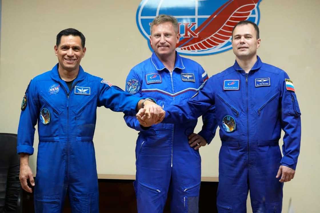 NASA astronaut Frank Rubio (L), and Russian cosmonauts Sergey Prokopyev and Dmitri Petelin, are set to blast off to the International Space Station (ISS) NASA astronaut Frank Rubio (L), and Russian cosmonauts Sergey Prokopyev and Dmitri Petelin, are set to blast off to the International Space Station (ISS)