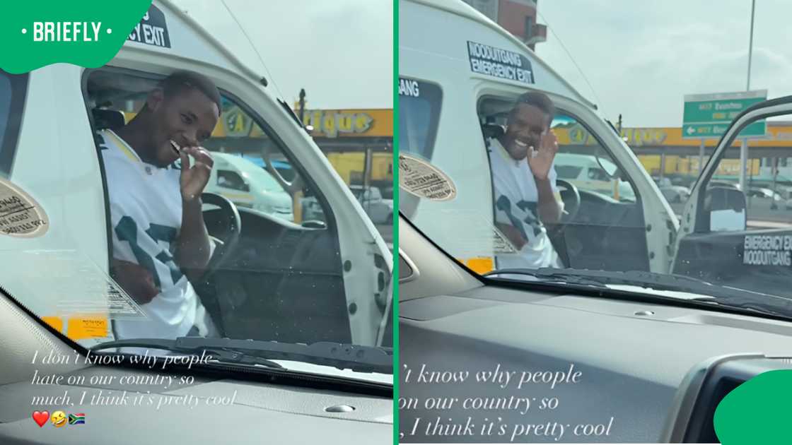 Taxi driver flirts with woman at robots
