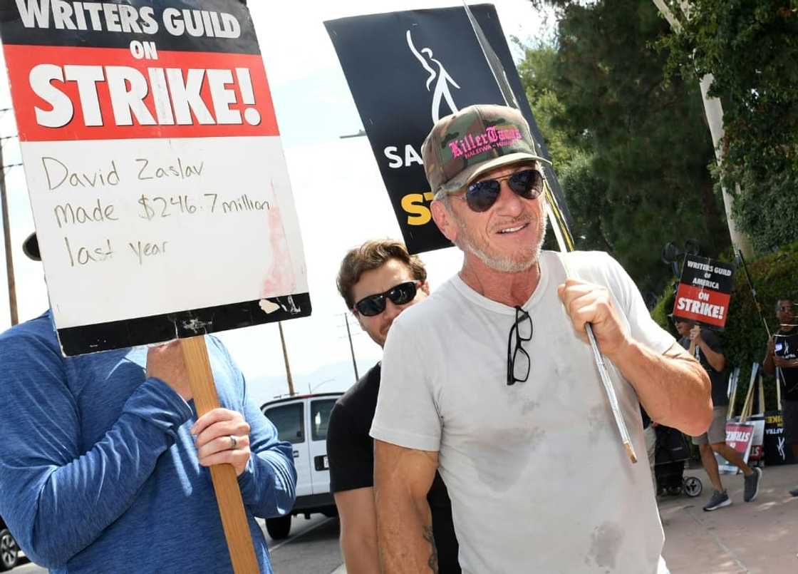 Actors including Sean Penn have joined members of the Writers Guild of America on the picket lines Actors including Sean Penn have joined members of the Writers Guild of America on the picket lines