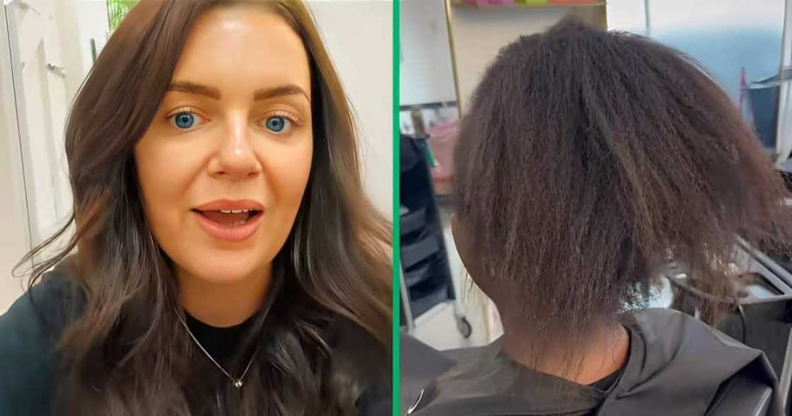 A hairstylist showed the results of a keratin treatment on 4c hair A hairstylist showed the results of a keratin treatment on 4c hair