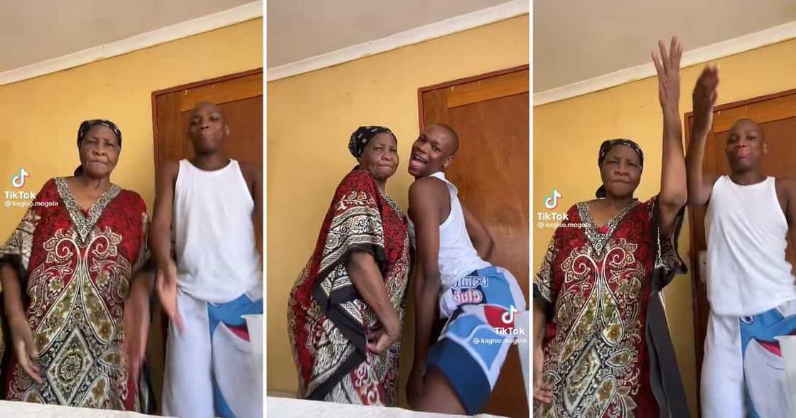 SA gogo killed the 'Bhebha' dance with he grandson SA gogo killed the 'Bhebha' dance with he grandson