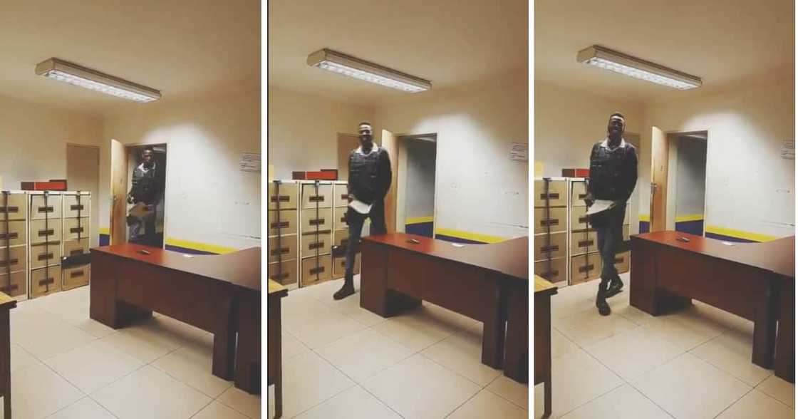 A video of an incredibly tall cop A video of an incredibly tall cop