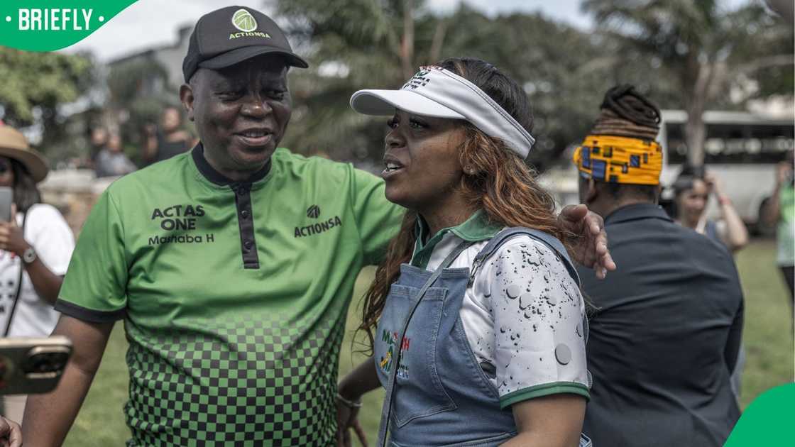 Leader of ActionSA, Herman Mashaba, and leader of March and March Movement, Jacinta Ngobese-Zuma