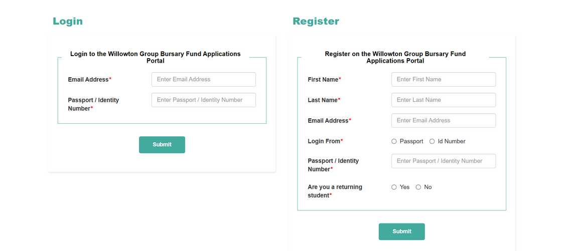 Willowton Group registration portal