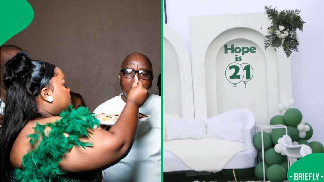 The visual on the right captured the 21st birthday decor