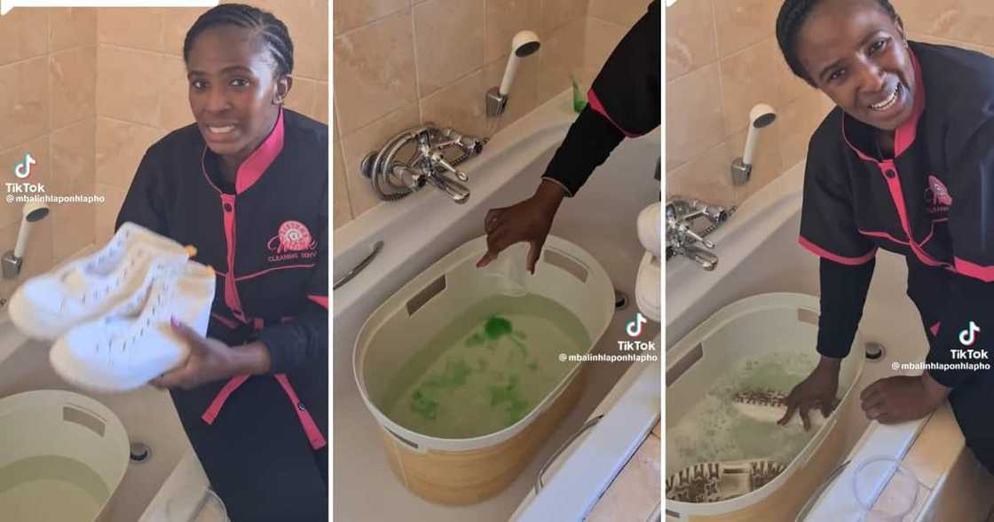 Housekeeper shared a hack to clean white sneakers Housekeeper shared a hack to clean white sneakers