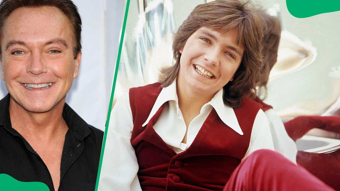 David Cassidy at The Langham Hotel in 2009 (L). The late actor as a young man (R)