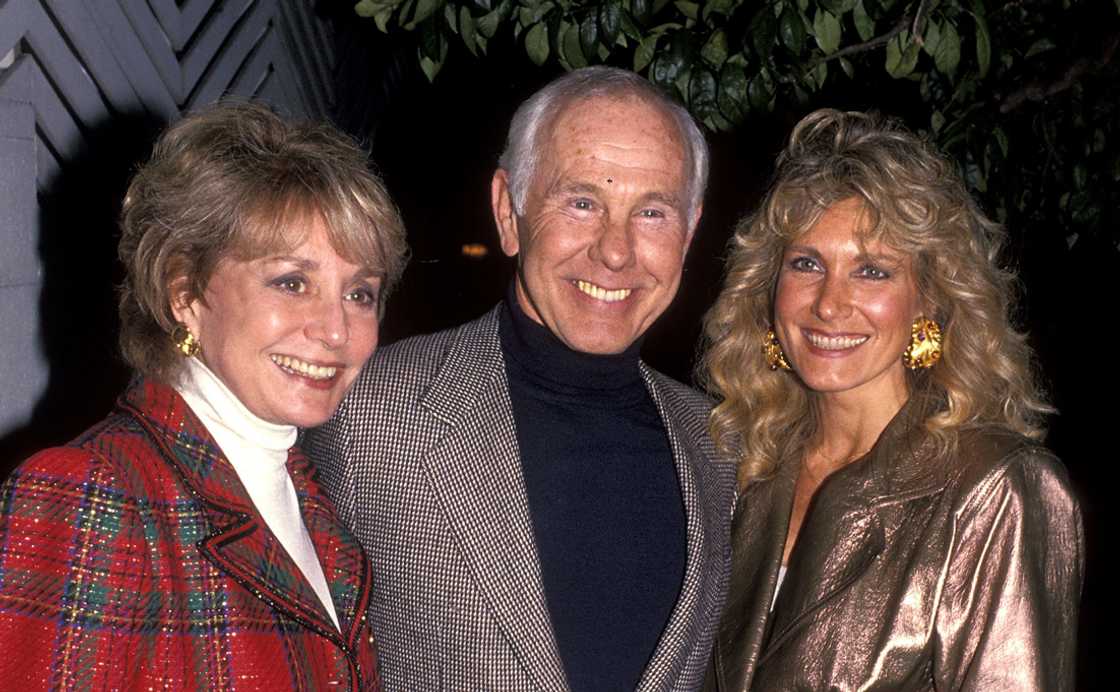 Barbara Walters, Johnny Carson, and his wife Alexis Maas dine at Spago in West Hollywood Barbara Walters, Johnny Carson, and his wife Alexis Maas dine at Spago in West Hollywood
