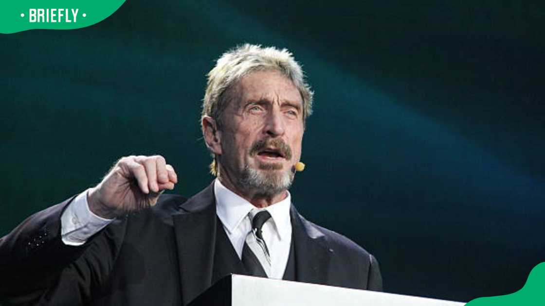 John McAfee at an event John McAfee at an event