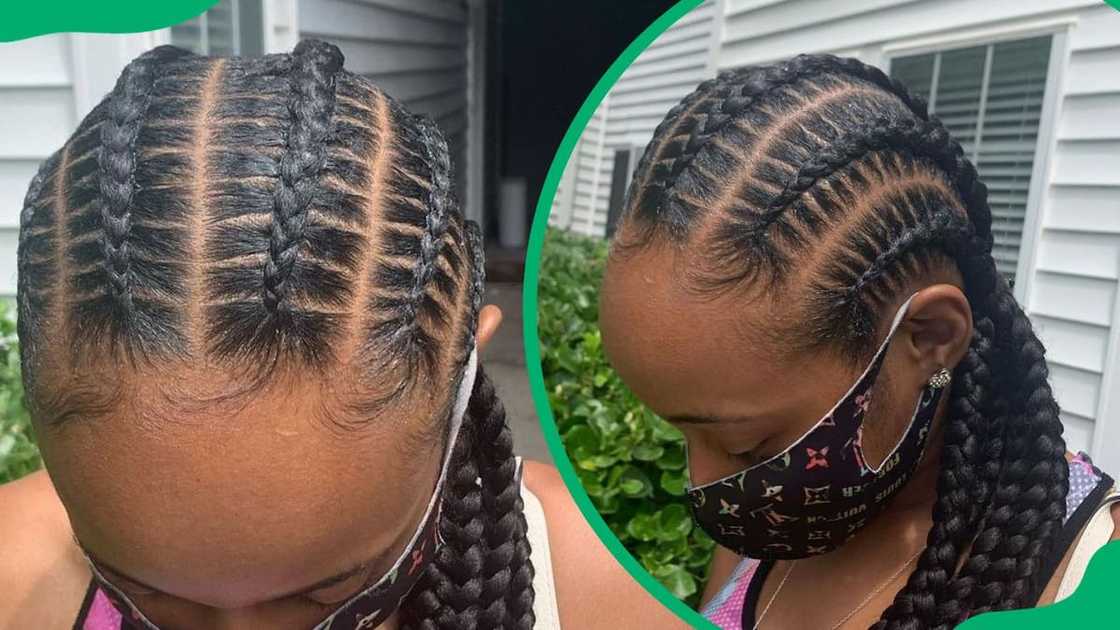 Stitch braids with curly ends Stitch braids with curly ends