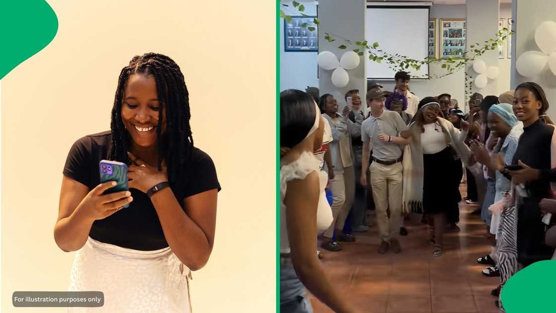 The mock ceremony included students participating in the "imvulamlomo" custom to open the floor for talks