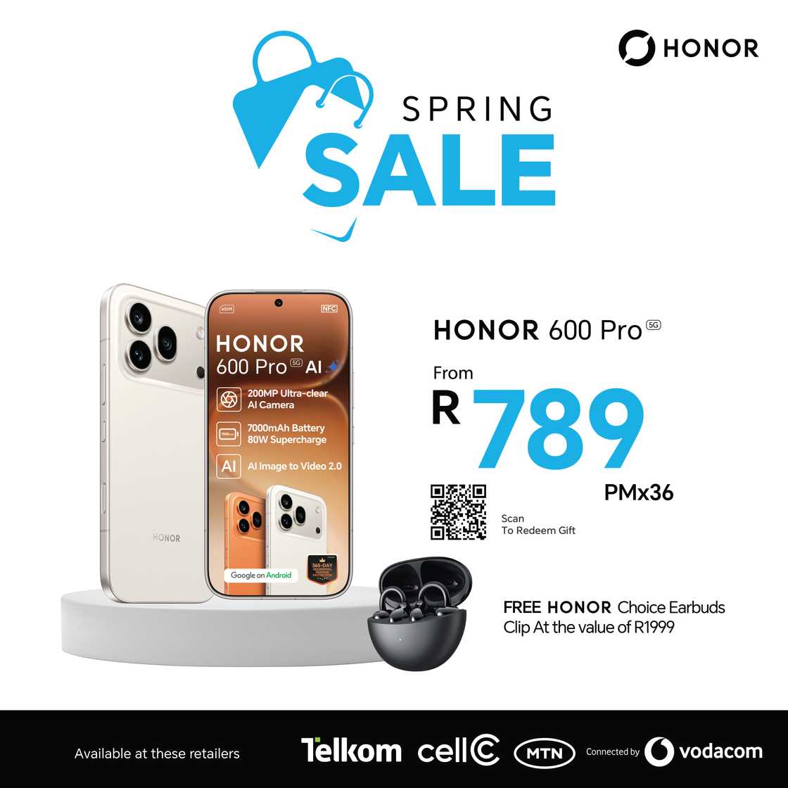 HONOR 600 Pro with free HONOR Choice Earbuds