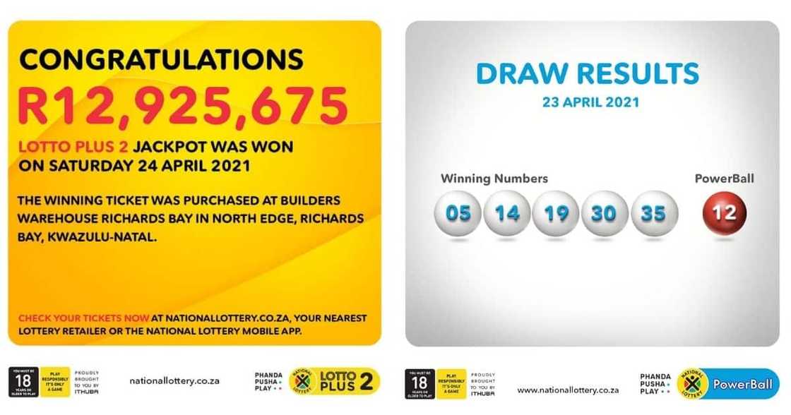 One lucky player from KwaZulu-Natal has just bagged a whopping R12.9m after playing Lotto. image: Twitter